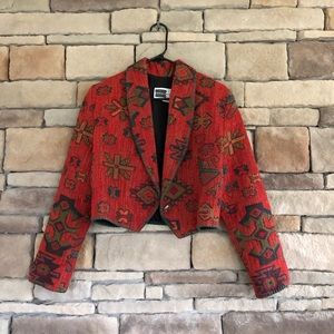 Vintage Southwestern Style Cropped Jacket in Red